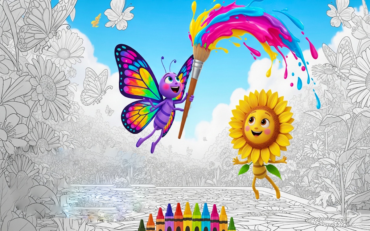 Butterflies and Flowers Coloring Book for Kids - Kids Game