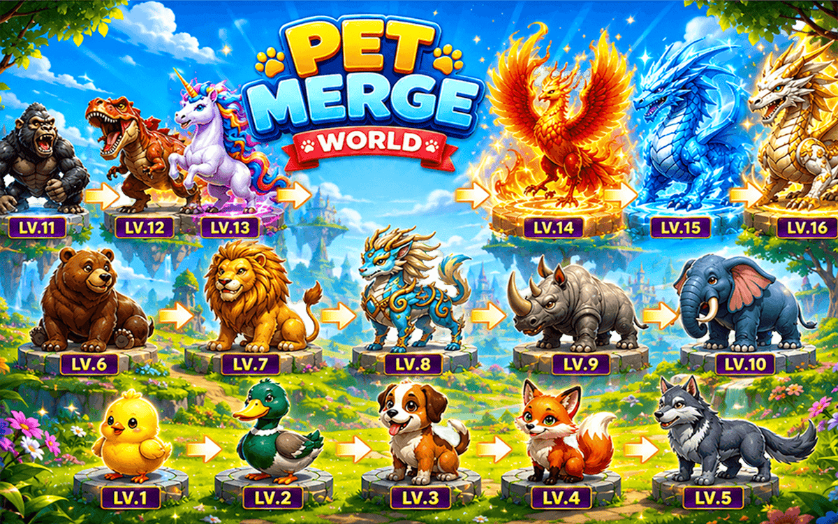Pet Merge World - Adventure Game